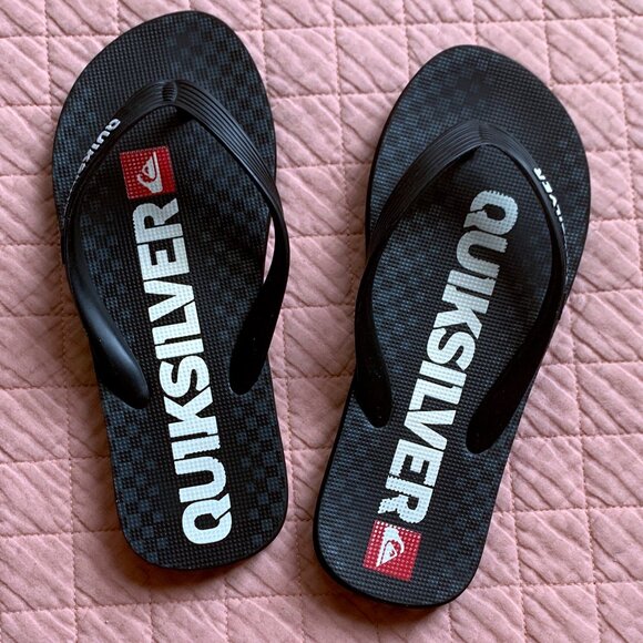QUICKSILVER -  Black and White Sandals - Thongs - Men 6-7 - Picture 1 of 13